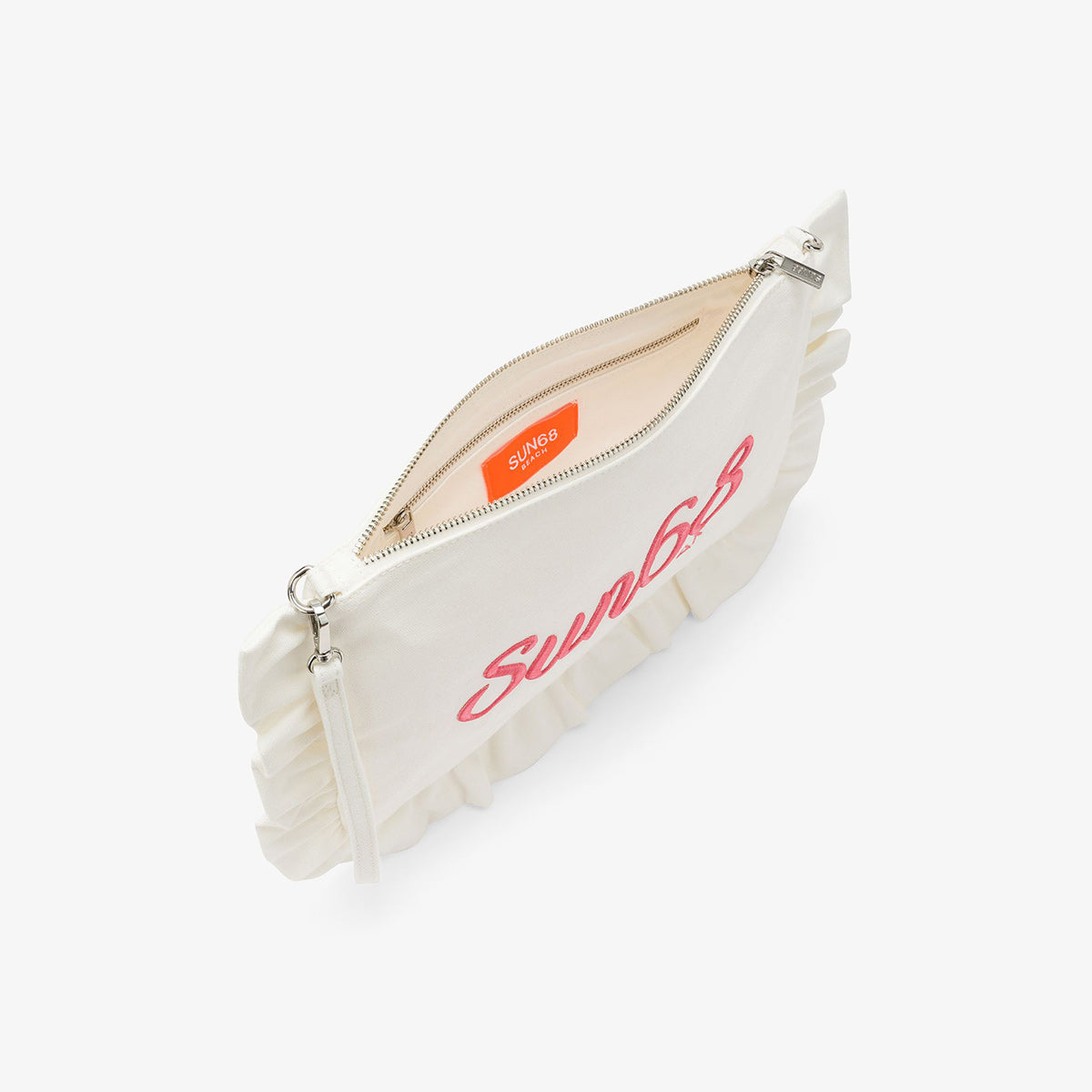 Pochette in cotone con volant