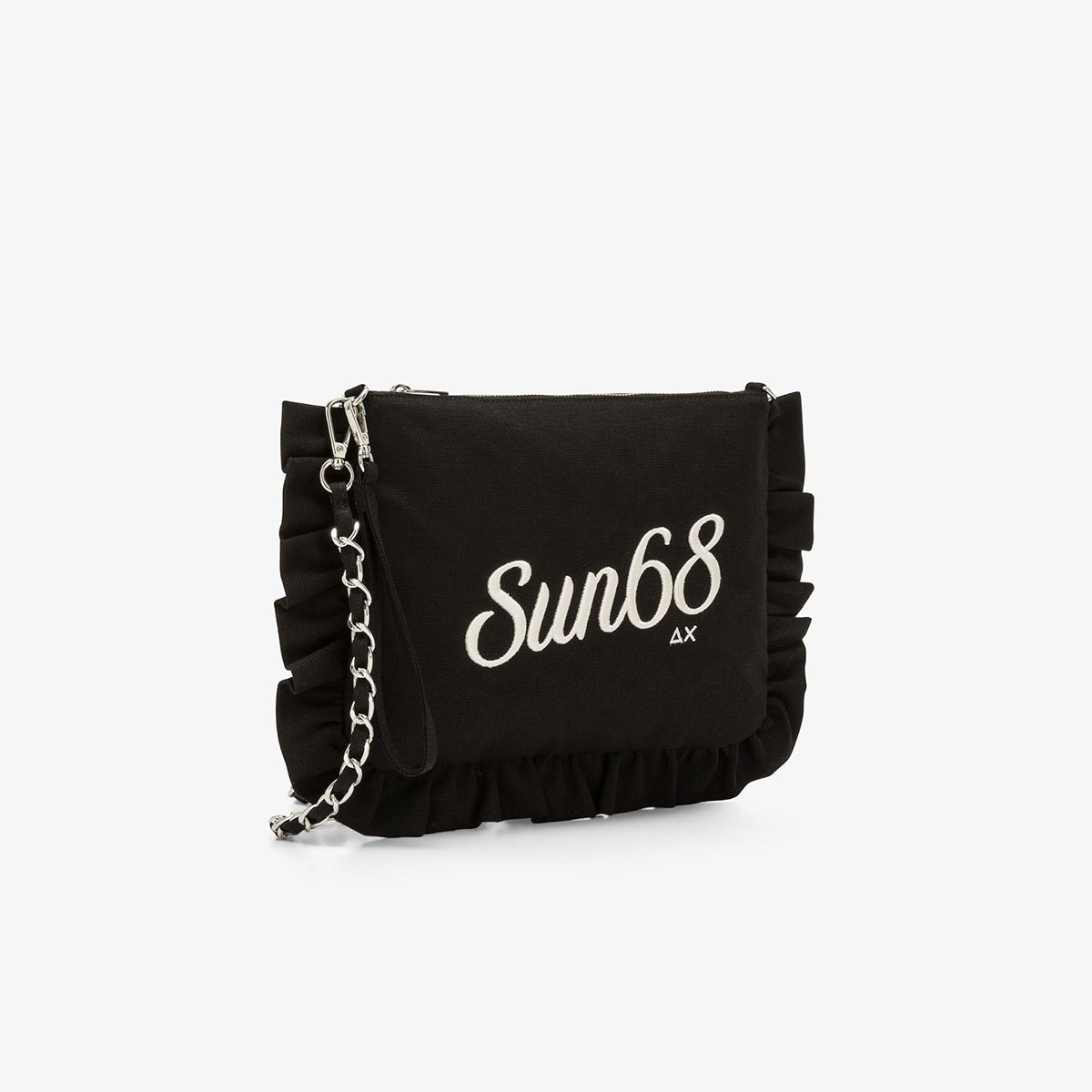 Pochette in cotone con volant