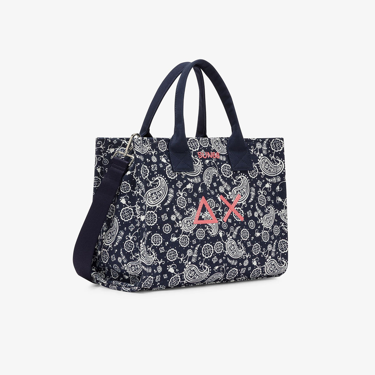 Borsa shopper in cotone a fantasia