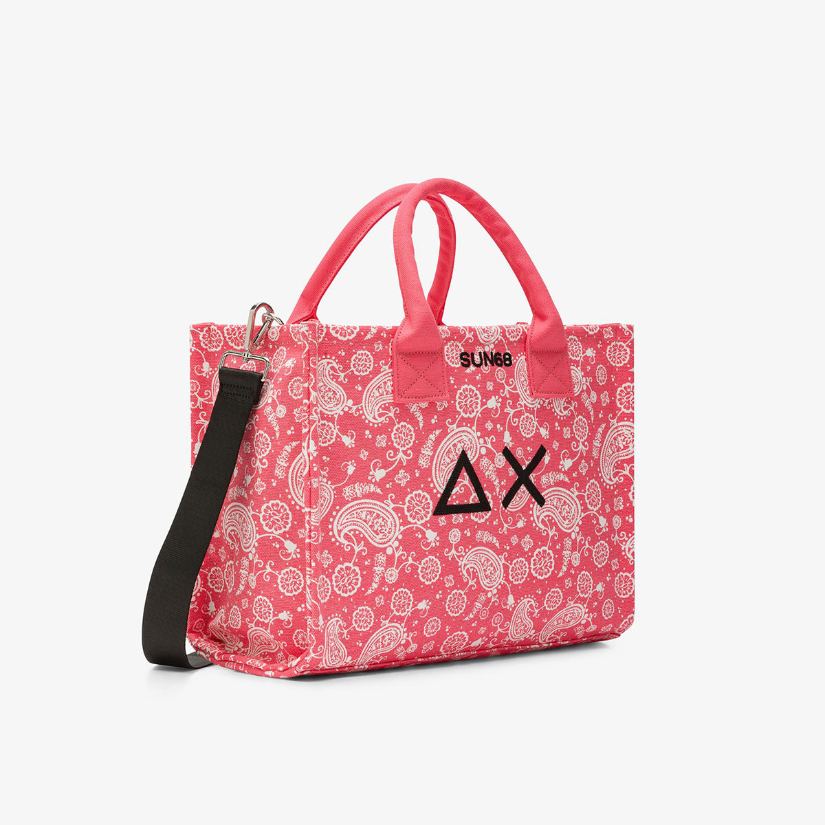 Borsa shopper in cotone a fantasia