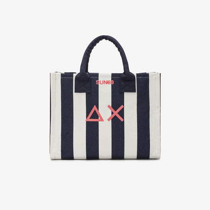Borsa shopper in cotone a righe