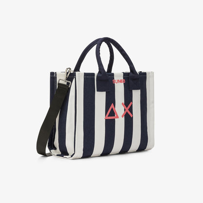 Borsa shopper in cotone a righe