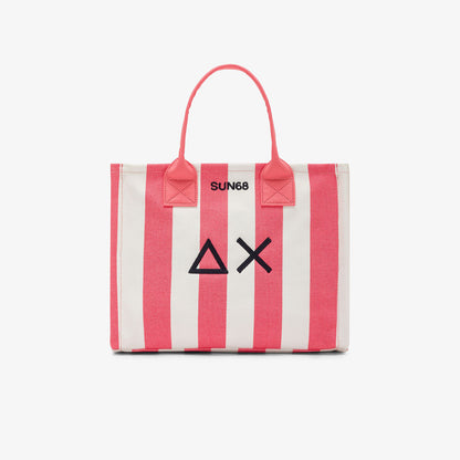 Borsa shopper in cotone a righe