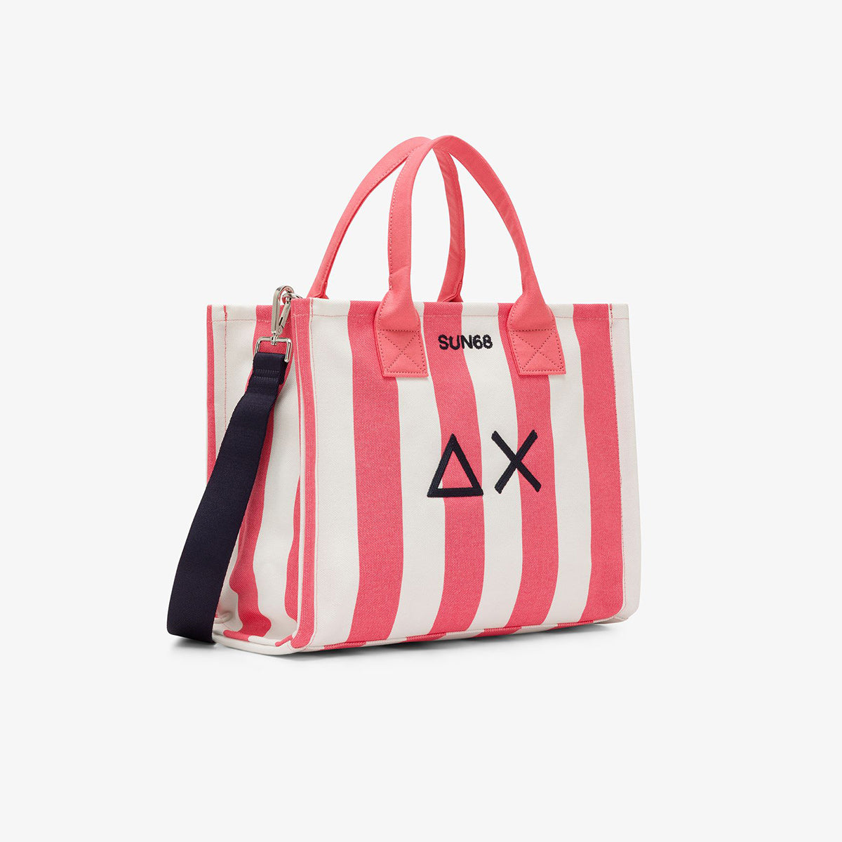 Borsa shopper in cotone a righe