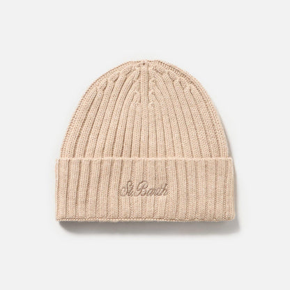 Berretta ricamata in cashmere