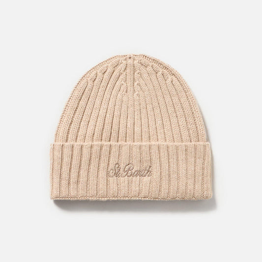 Berretta ricamata in cashmere