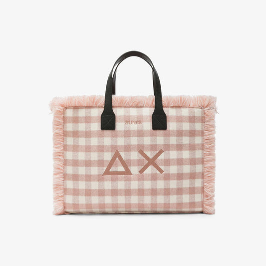 Borsa shopping bag scozzese in lana