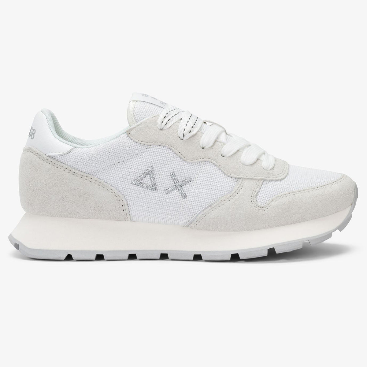 Sneakers in lurex bianca