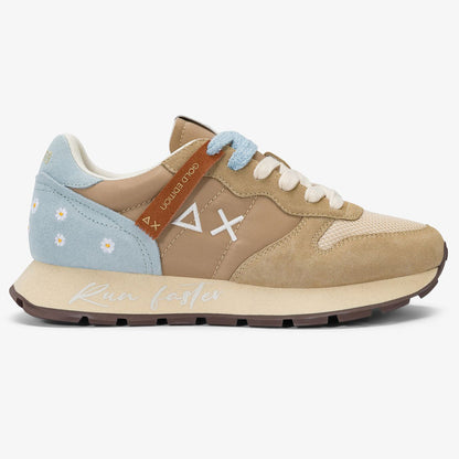 Sneaker vintage in suede beige
