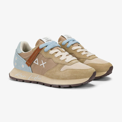 Sneaker vintage in suede beige