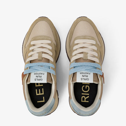 Sneaker vintage in suede beige