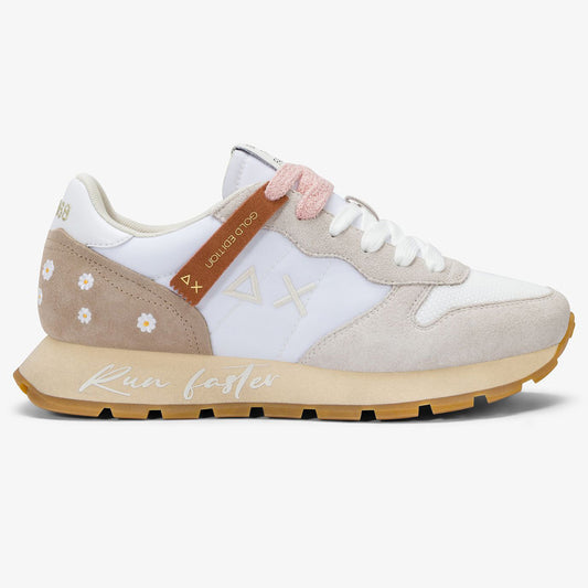 Sneaker vintage in suede bianca