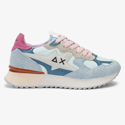 Sneaker  Multicolor in suede verde acquamarina