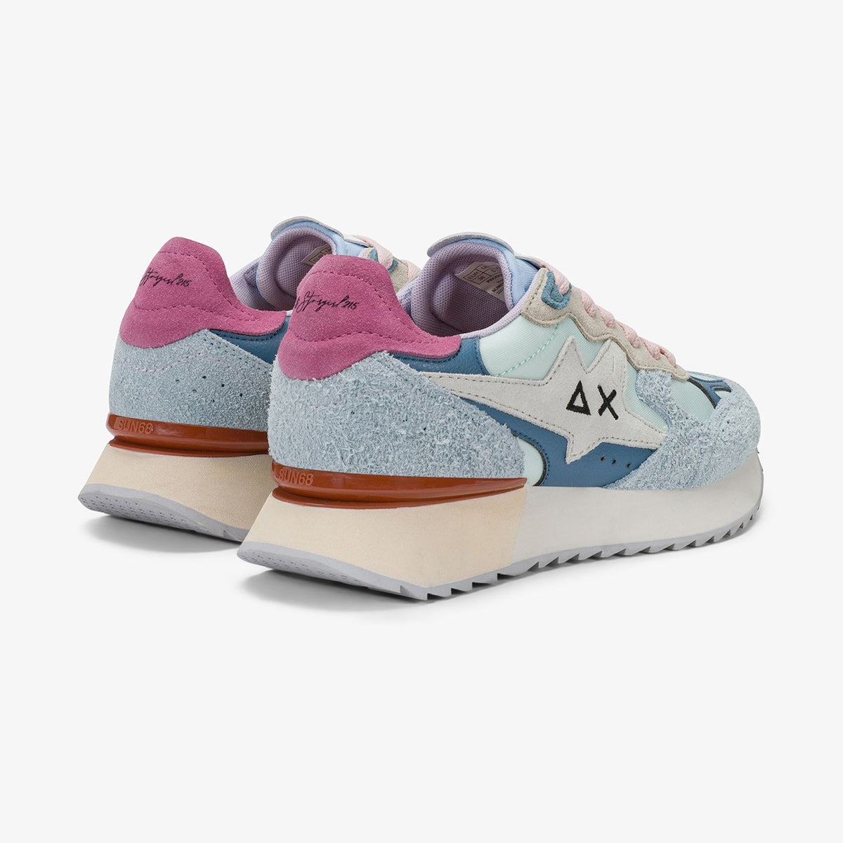 Sneaker  Multicolor in suede verde acquamarina