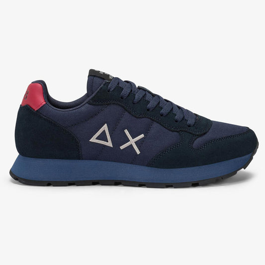 Sneaker in tessuto e camoscio blu