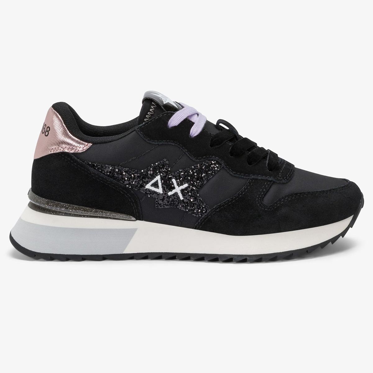 Sneakers glitter in suede