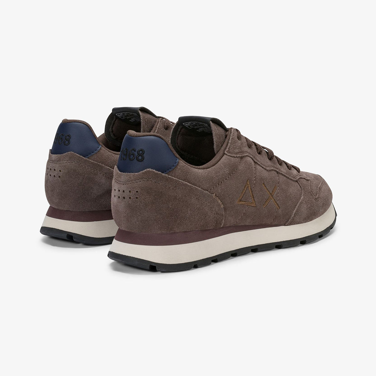 Sneaker in tessuto e camoscio marrone