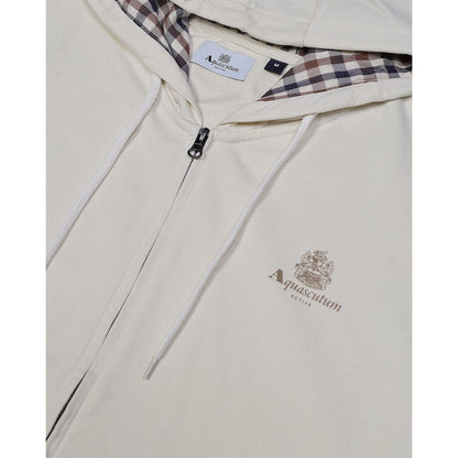 Felpa in cotone full zip con cappuccio