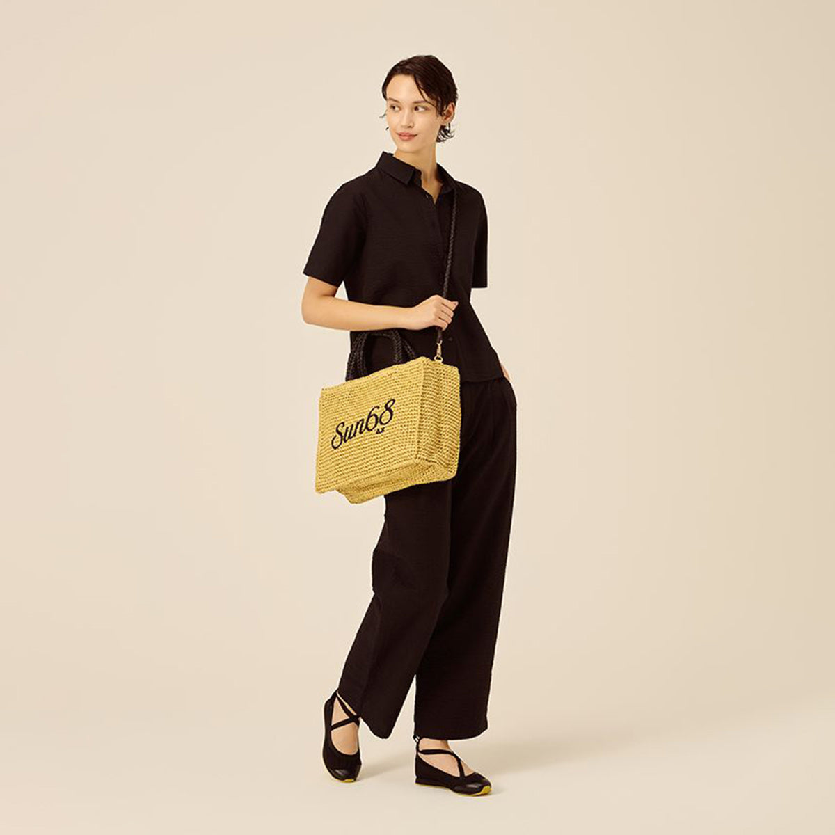 Borsa shopper in raffia