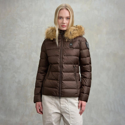 Piumino corto - cappuccio con pelliccia rimovibile