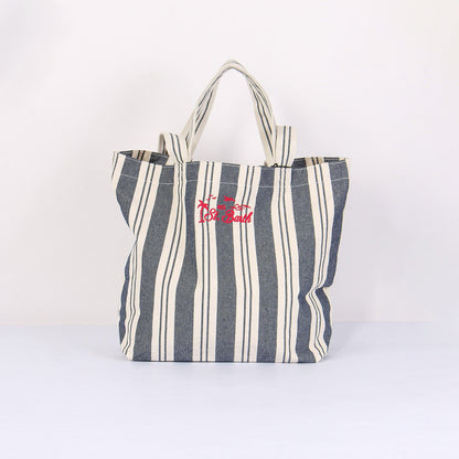 Borsa shopper a righe in cotone