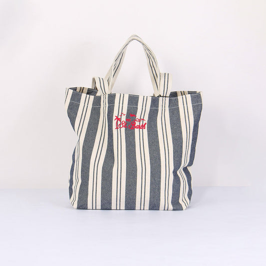 Borsa shopper a righe in cotone