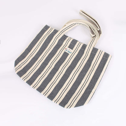 Borsa shopper a righe in cotone
