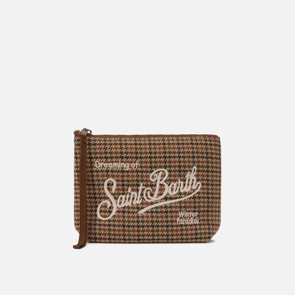 Pochette in lana pied de poule
