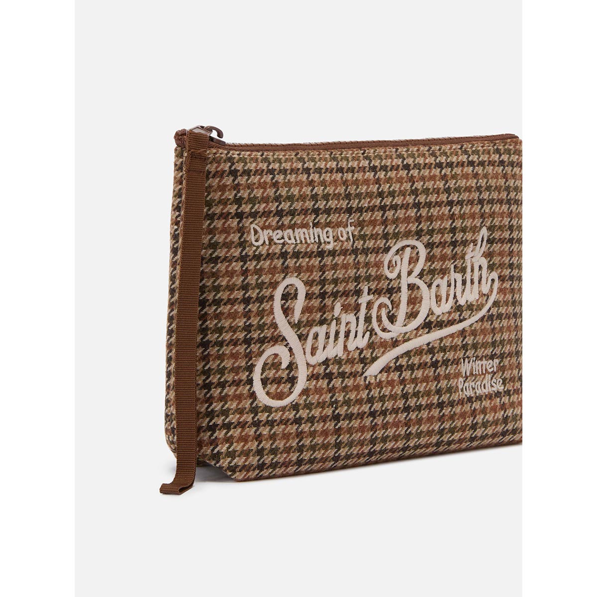 Pochette in lana pied de poule