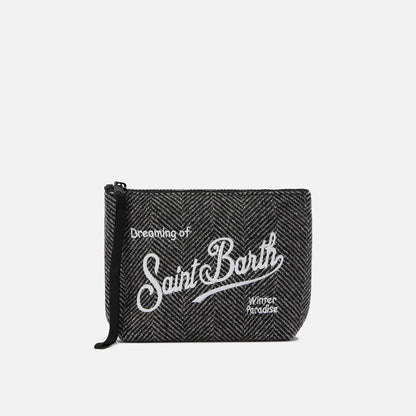 Pochette in lana spigata