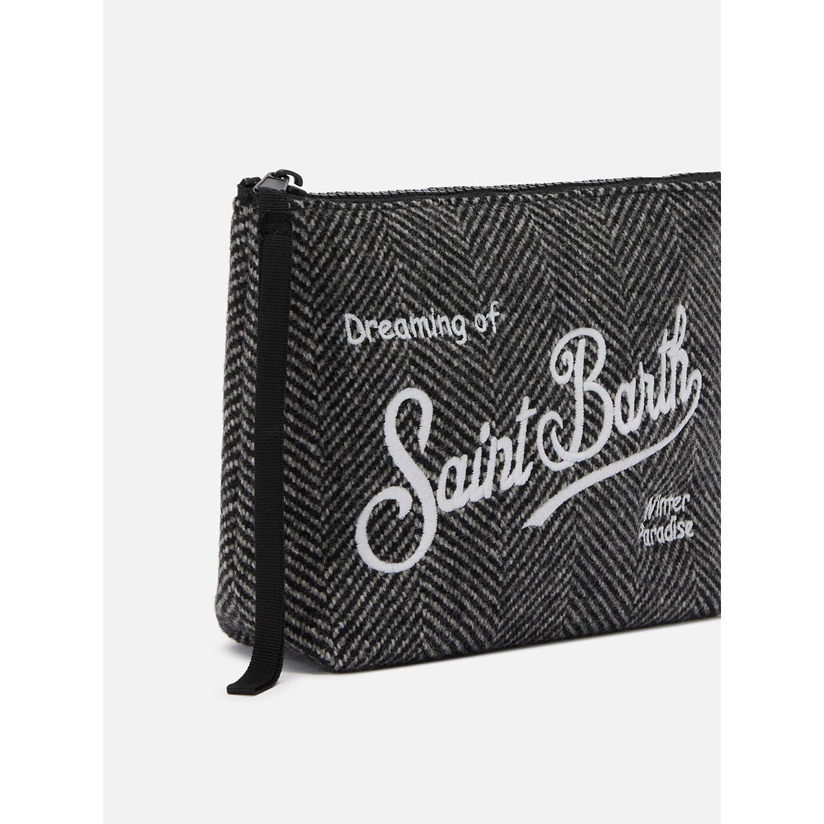 Pochette in lana spigata