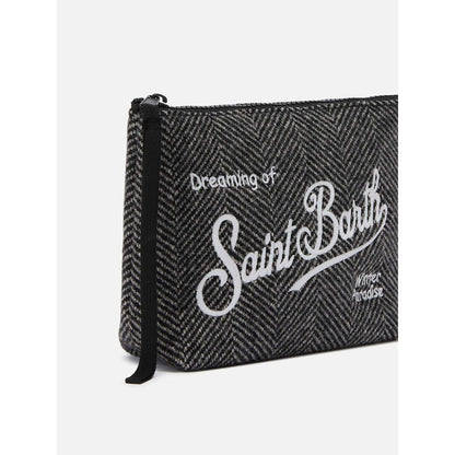 Pochette in lana spigata