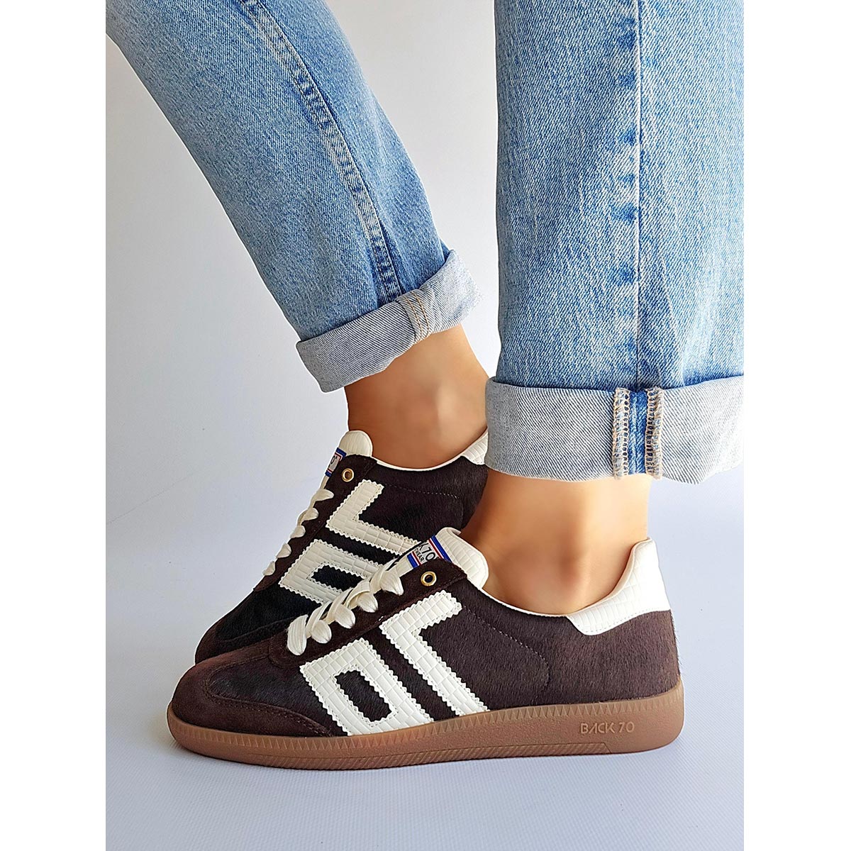 Sneaker in cavallino marrone