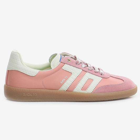 Sneaker pink in pelle e tessuto