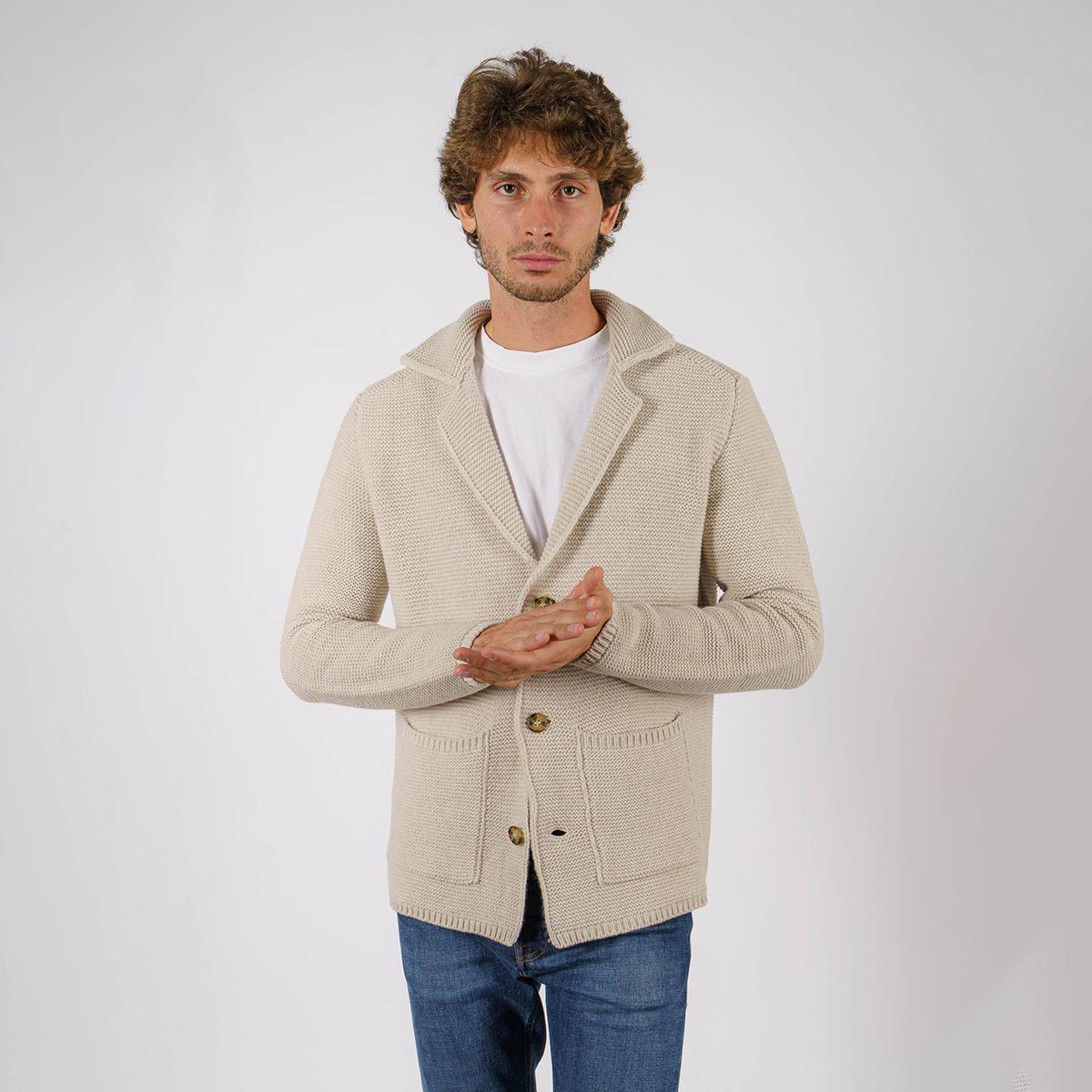 Blazer in maglia a nido d'ape