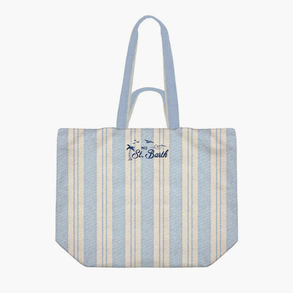 Borsa shopper in cotone a righe