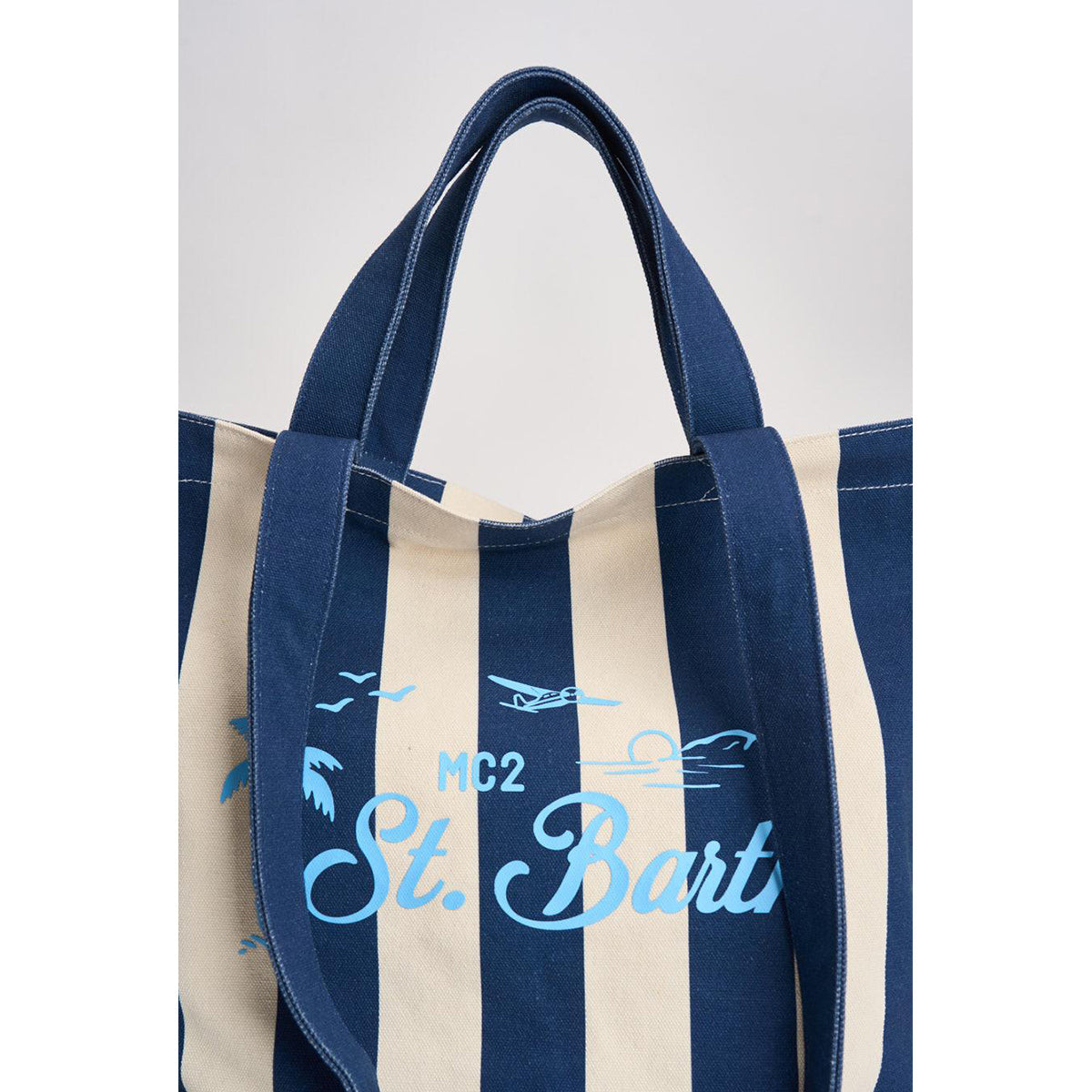 Borsa shopper in cotone a righe
