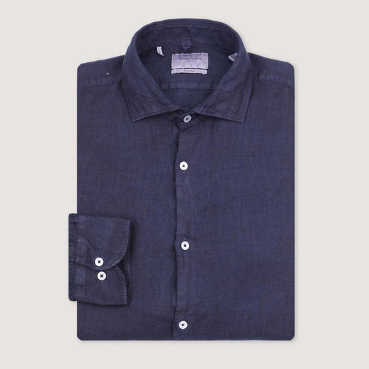 Camicia in lino blu