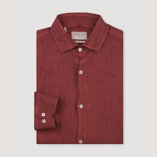 Camicia in lino rossa