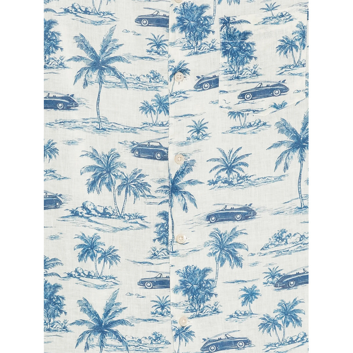 Camicia in lino con palme a mezza manica