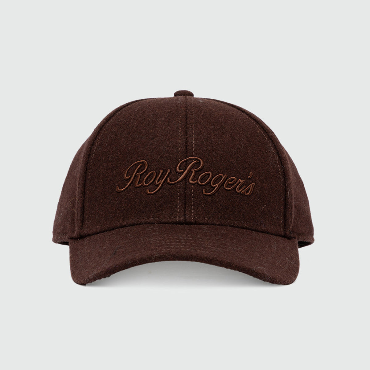 Cappello con visiera in lana marrone