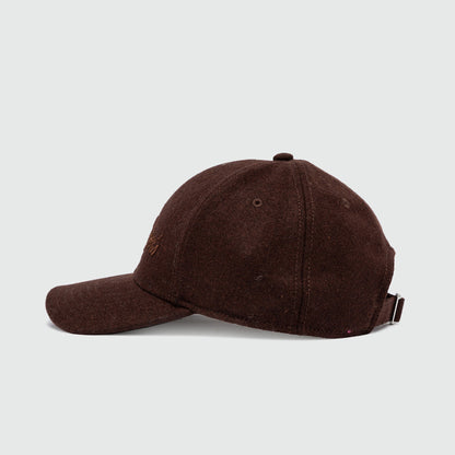 Cappello con visiera in lana marrone
