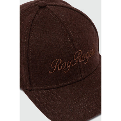 Cappello con visiera in lana marrone