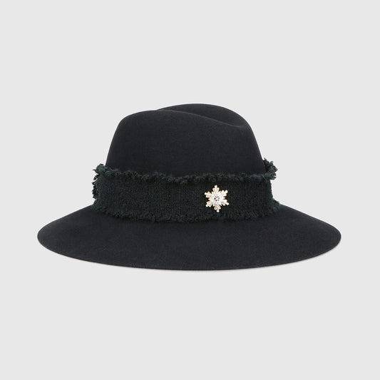Cappello in feltro con swarovski