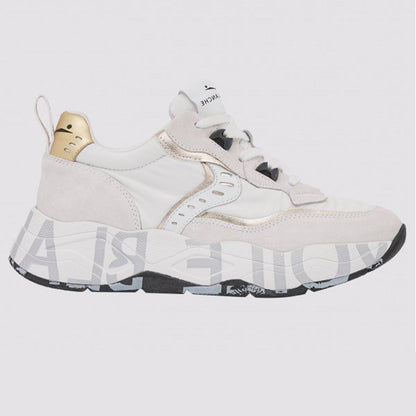Sneaker in pelle e tessuto bianca