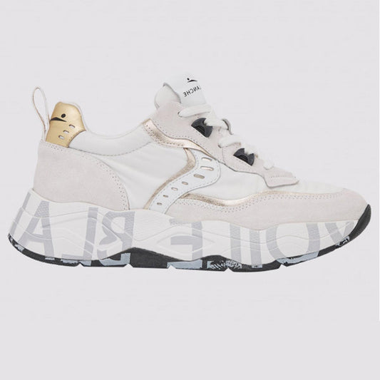 Sneaker in pelle e tessuto bianca