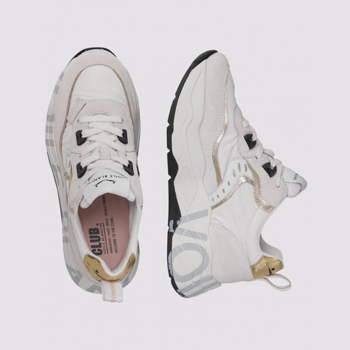 Sneaker in pelle e tessuto bianca