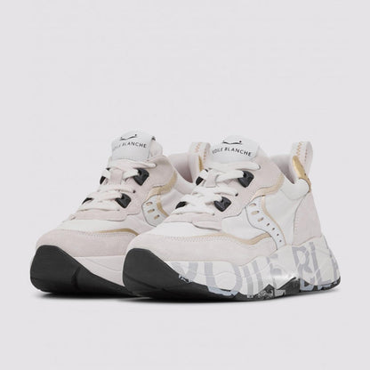Sneaker in pelle e tessuto bianca