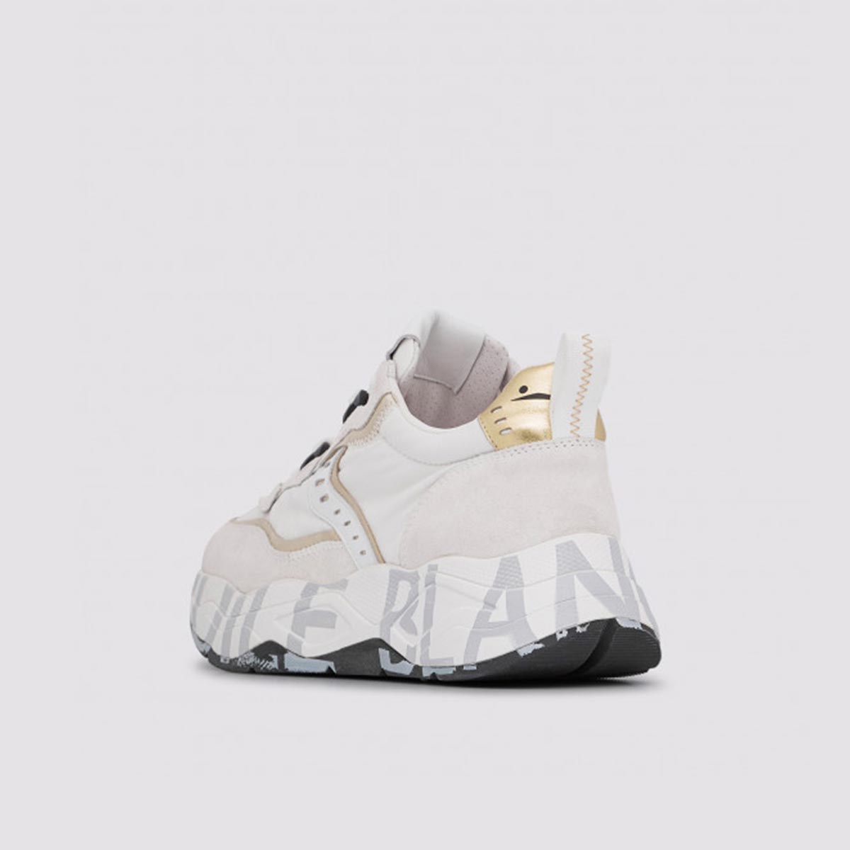 Sneaker in pelle e tessuto bianca