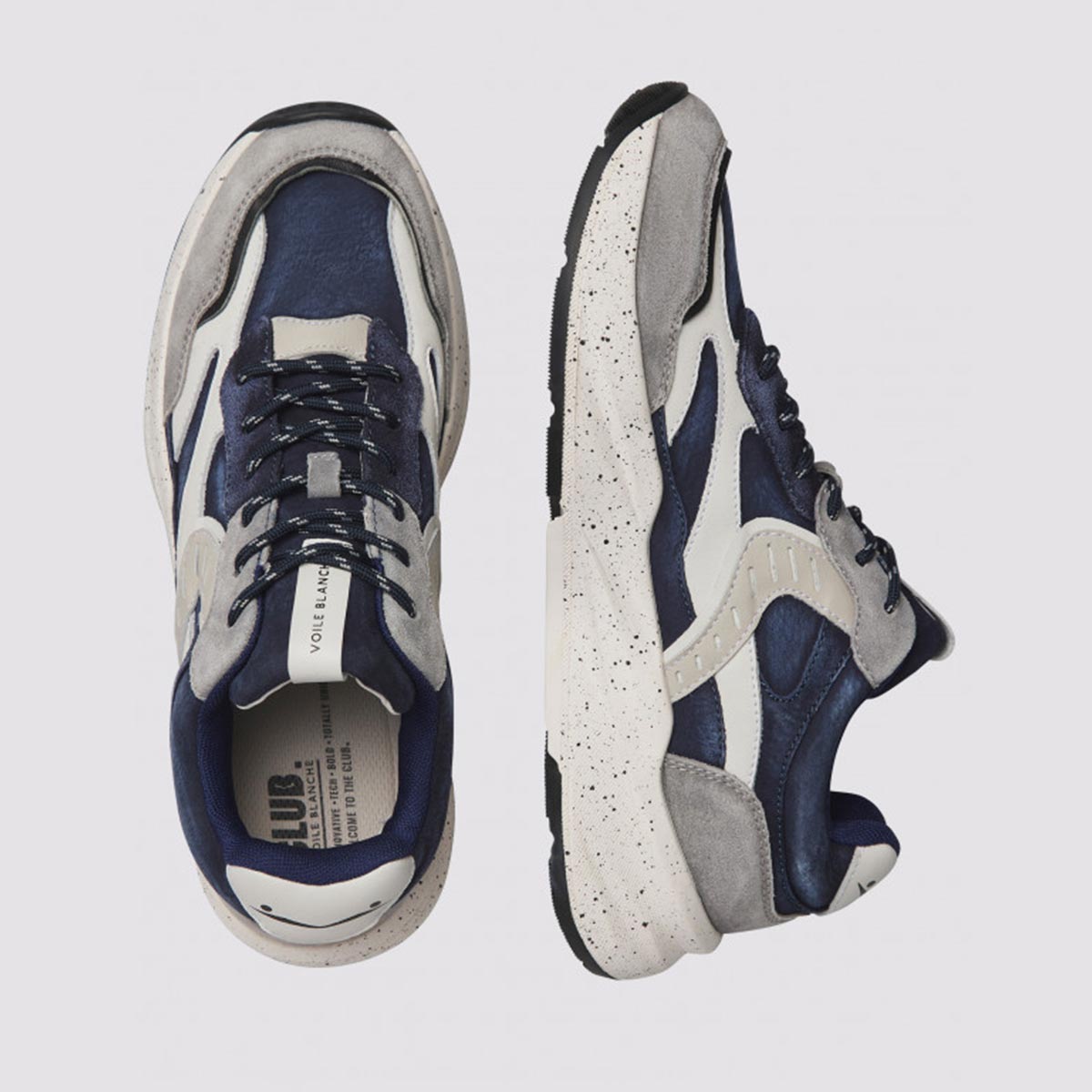 Sneaker in pelle e tessuto